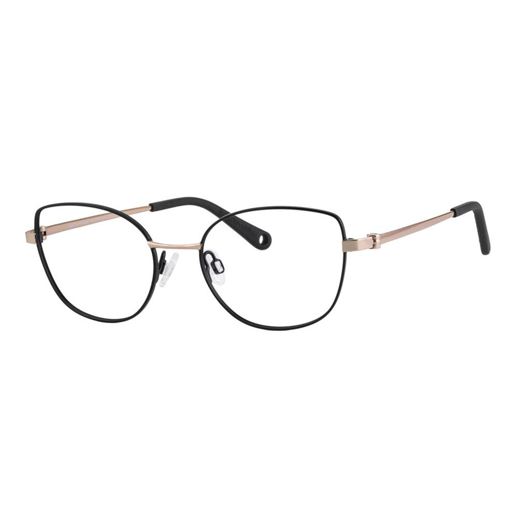 Indii Kids Eyewear IN28 frame in Rose Gold/Black quarter view