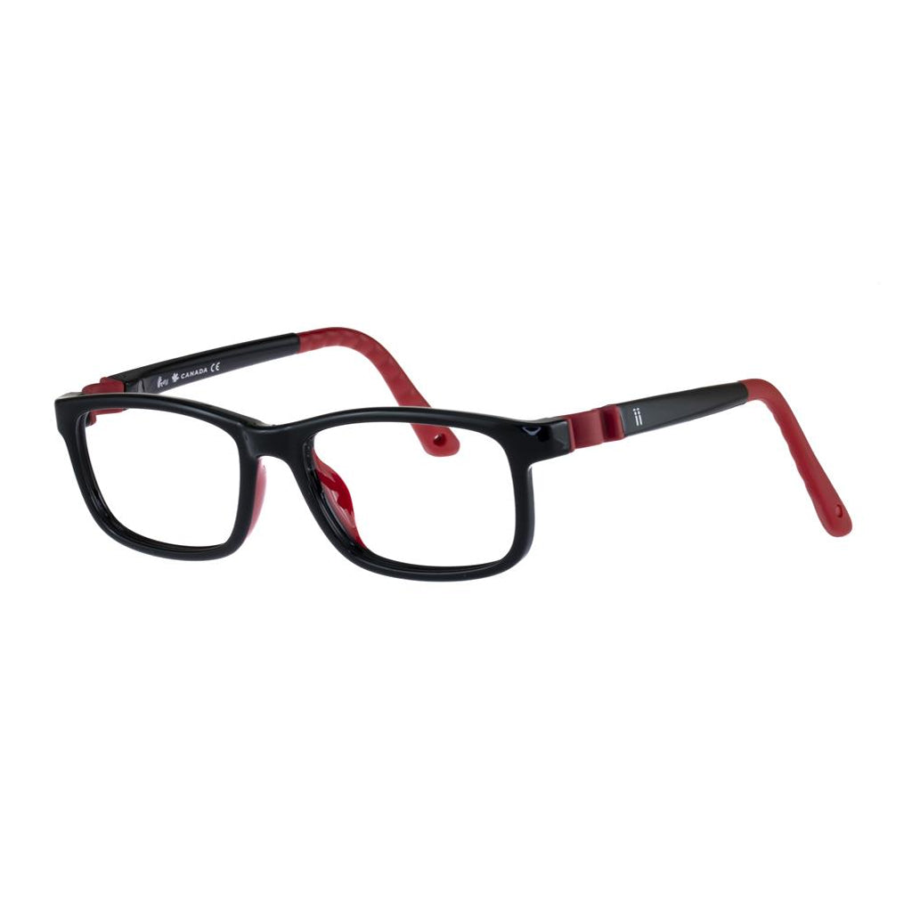 Indii Kids Eyewear IN30 frame in Black/Red quarter view