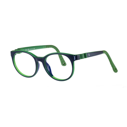 Indii Kids Eyewear IN32 frame in Navy/Green quarter view
