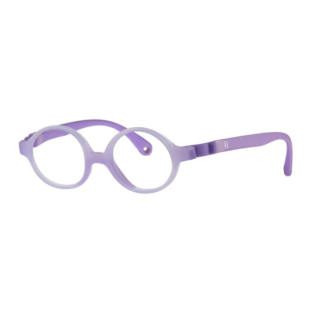 Indii Kids Eyewear IN34 frame in Crystal Light Purple quarter view