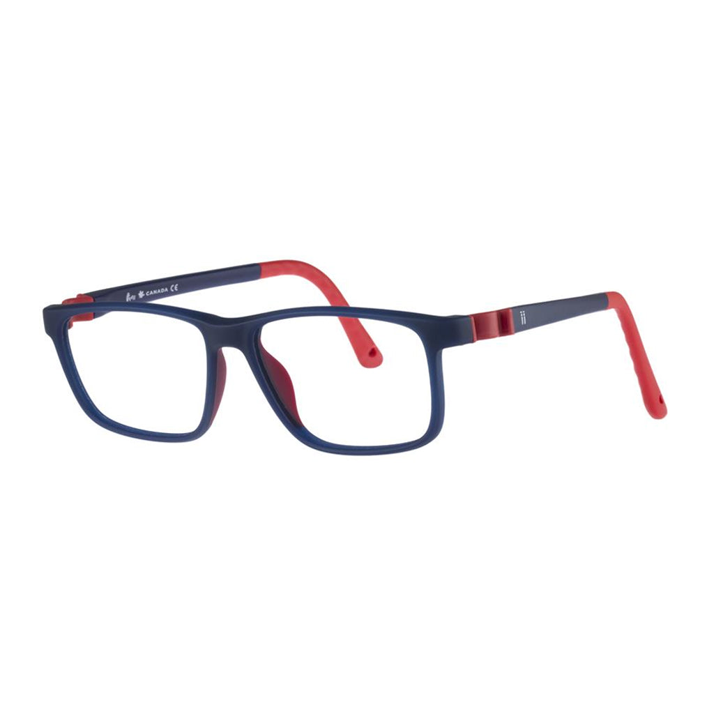 Indii Kids Eyewear IN35 frame in Matte Navy/Red quarter view