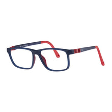 Load image into Gallery viewer, Indii Kids Eyewear IN35 frame in Matte Navy/Red quarter view
