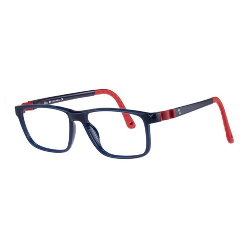 Indii Kids Eyewear IN35 frame in Shiny Navy/Red quarter view