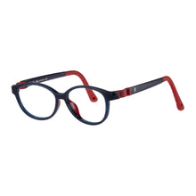 Load image into Gallery viewer, Indii Kids Eyewear IN36 frame in Navy/Red quarter view
