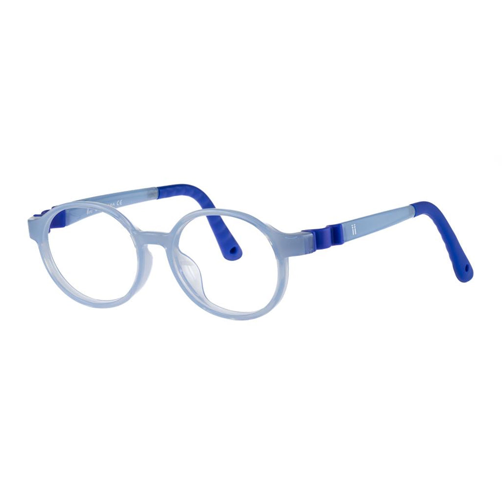 Indii Kids Eyewear IN37 frame in Crystal Light Blue quarter view