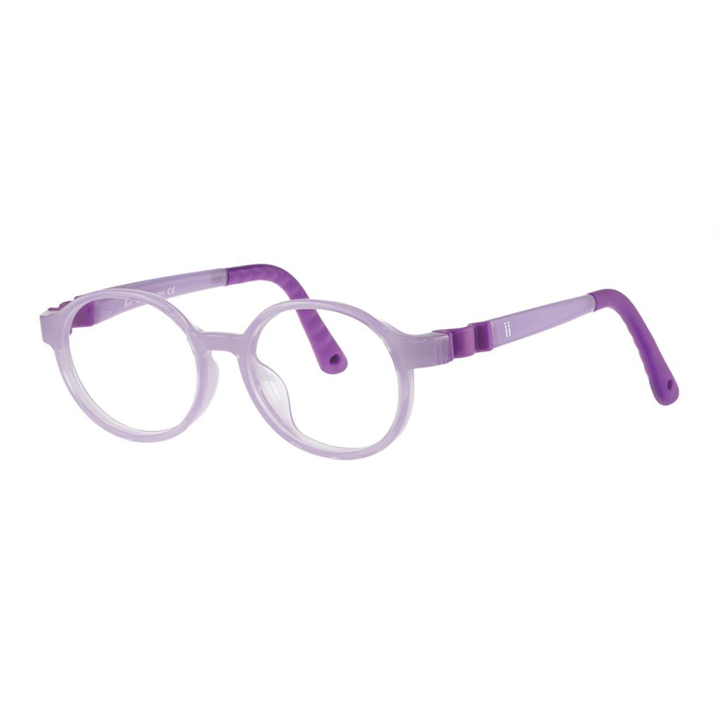 Indii Kids Eyewear IN37 frame in Crystal Light Purple quarter view