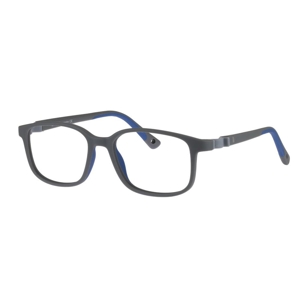 Indii Kids Eyewear IN46 frame in Grey/Blue quarter view
