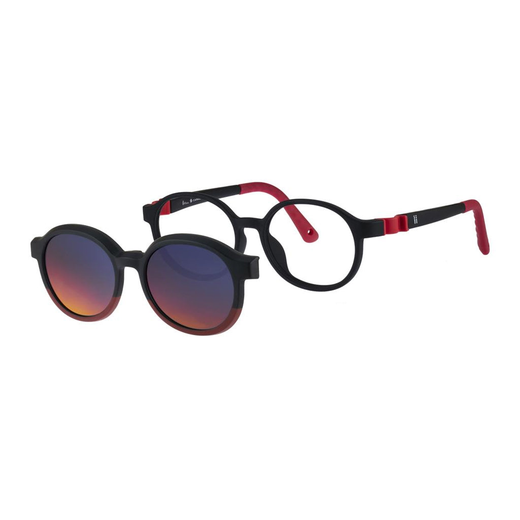 Indii Kids Eyewear IN49 solar clip kit in Black/Red