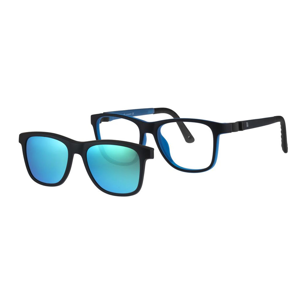 Indii Kids Eyewear IN52 solar clip kit in Black/Blue