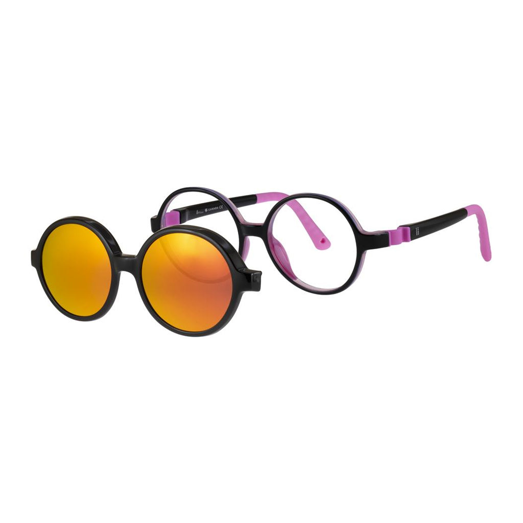 Indii Kids Eyewear IN53 solar clip kit in Black/Pink