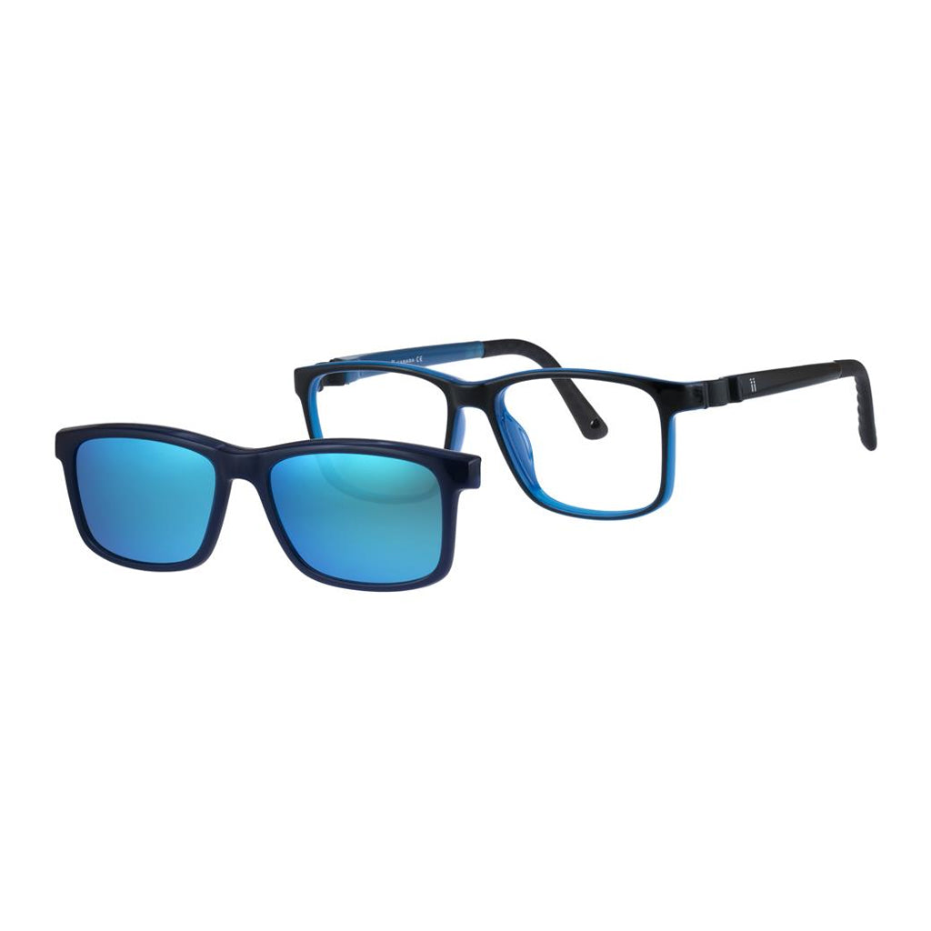 Indii Kids Eyewear IN54 solar clip kit in Black/Blue