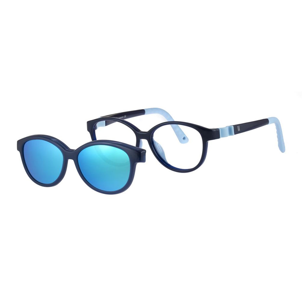Indii Kids Eyewear IN55 solar clip kit in Navy/Light Blue