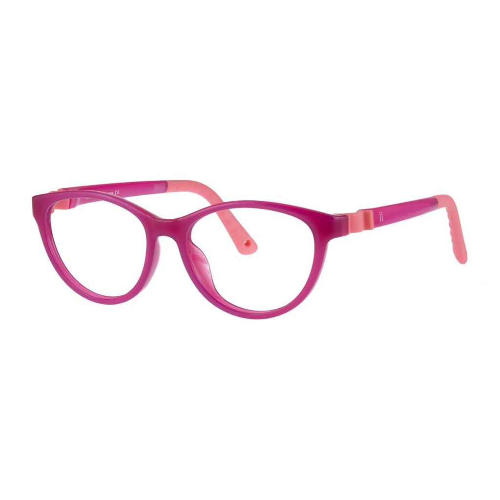 Indii Kids Eyewear IN56 frame in Raspberry/Coral quarter view