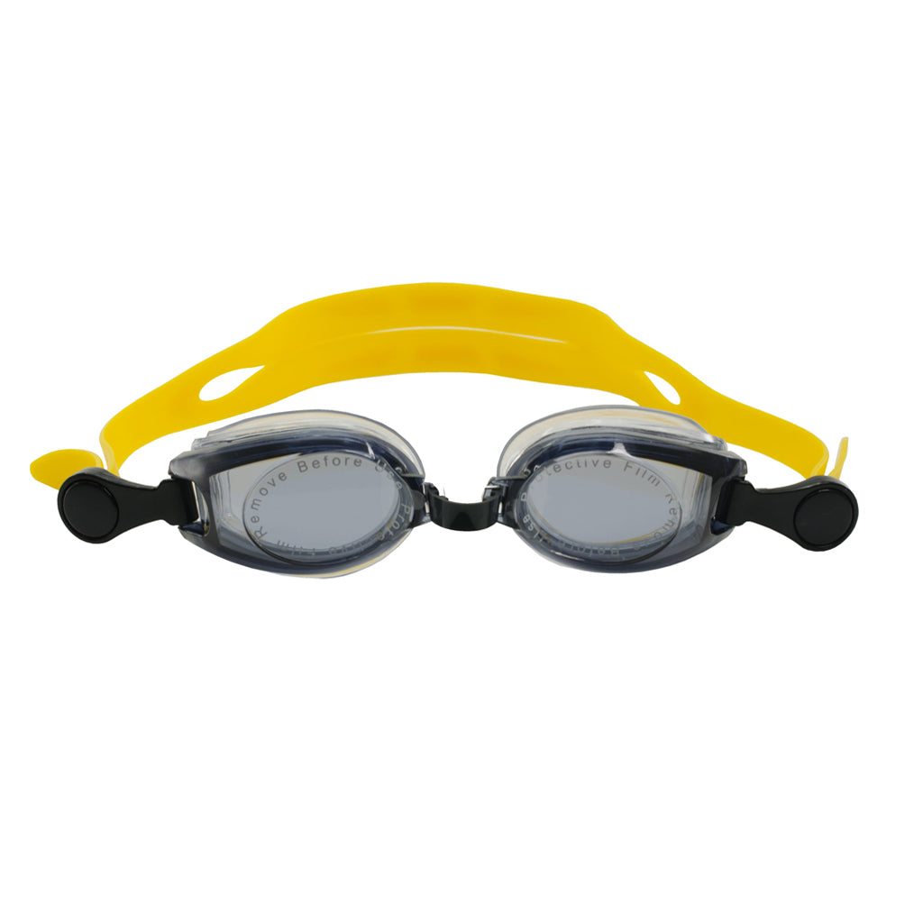 Kleargo Junior Swimming Goggle (Non-Prescription) with Yellow strap front view