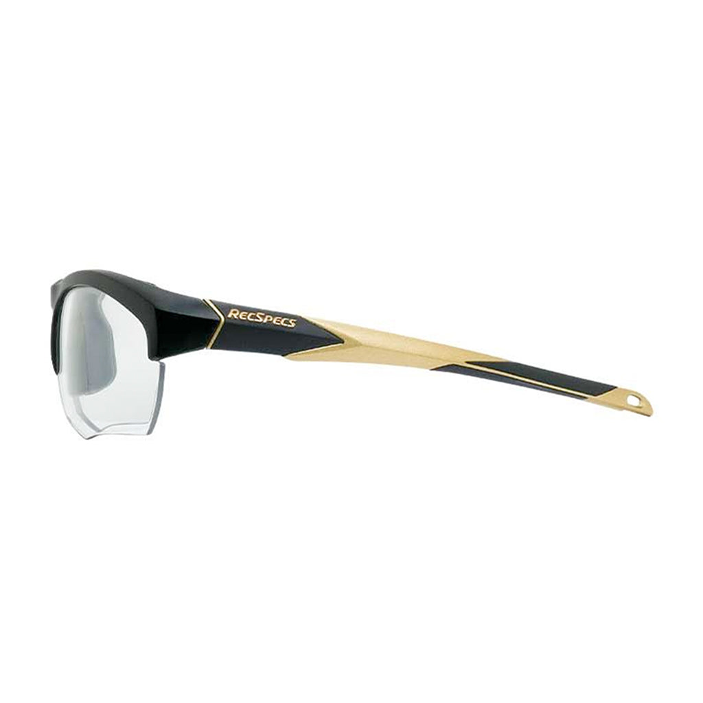 Liberty Sport Rec Specs Impact frame in Matte Black Gold side view