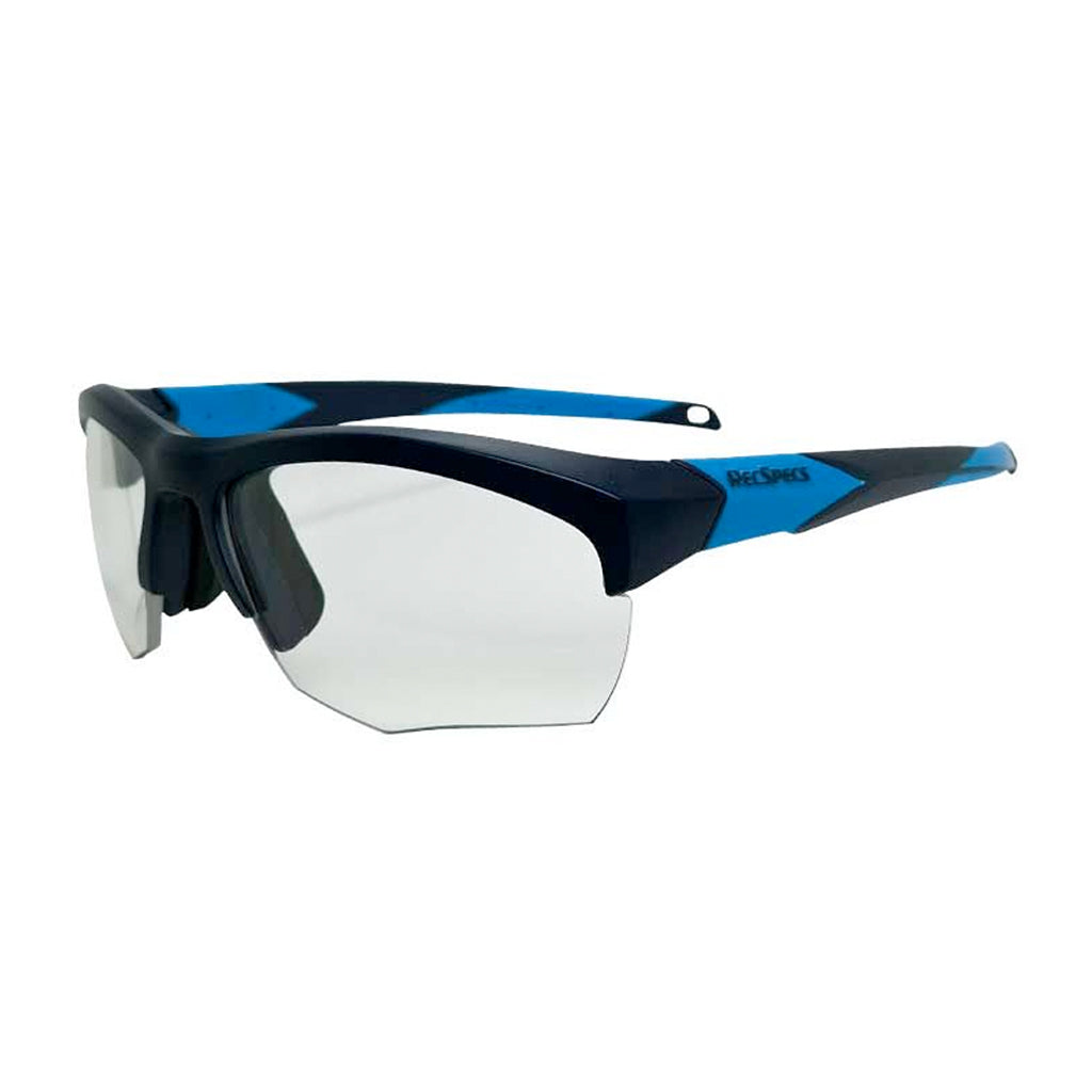 Liberty Sport Rec Specs Impact frame in Navy Cyan angled view