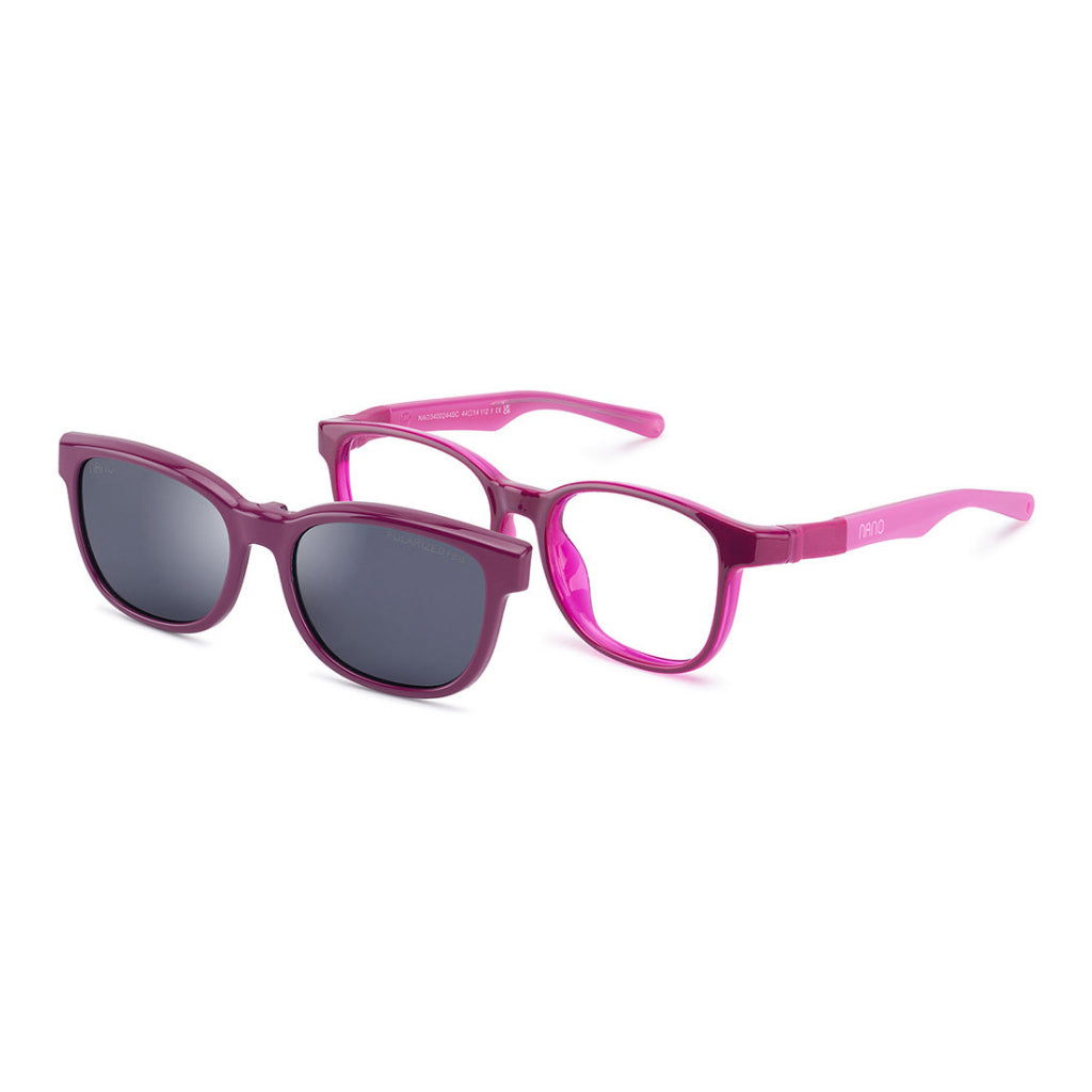Nano Byte Solar Clip in Raspberry Matte Pink angled view