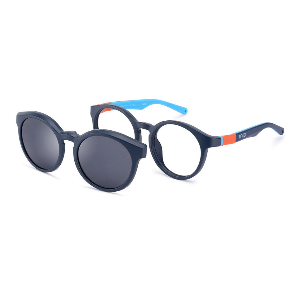 Nano Meta Solar Clip in Matte Navy Blue angled view