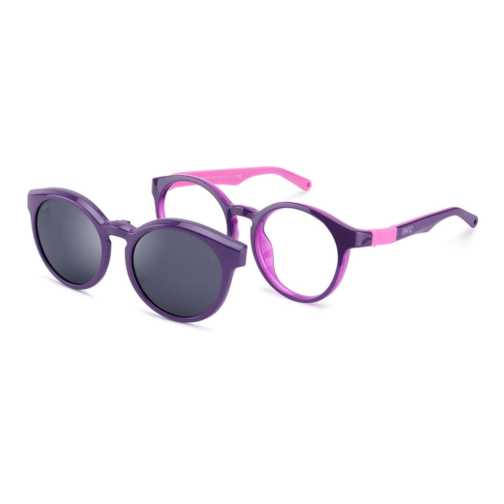 Nano Meta Solar Clip in Purple Pink angled view