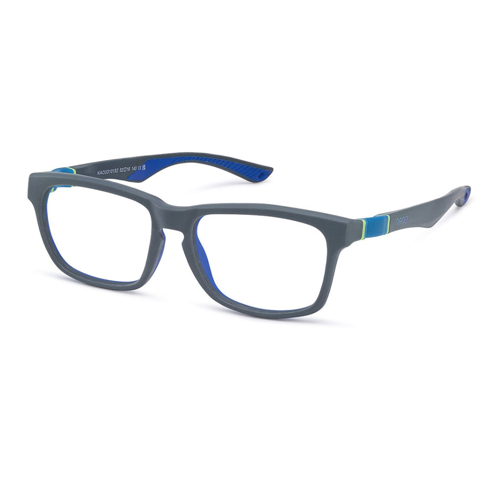 NanoVista Sonic frame in Grey Blue Lime angled view