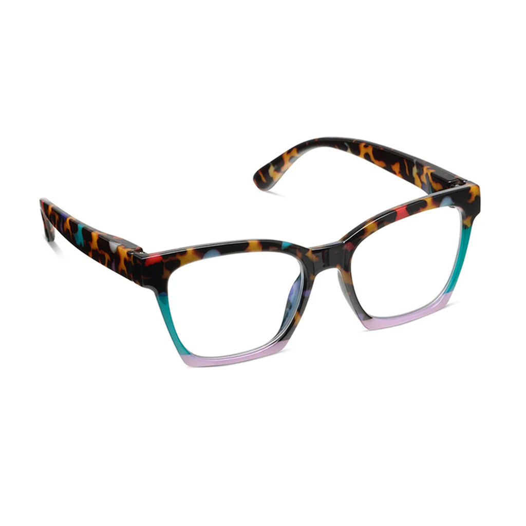 Peepers Readers Birdie frame in Peepfetti Tortoise Colorblock angled view
