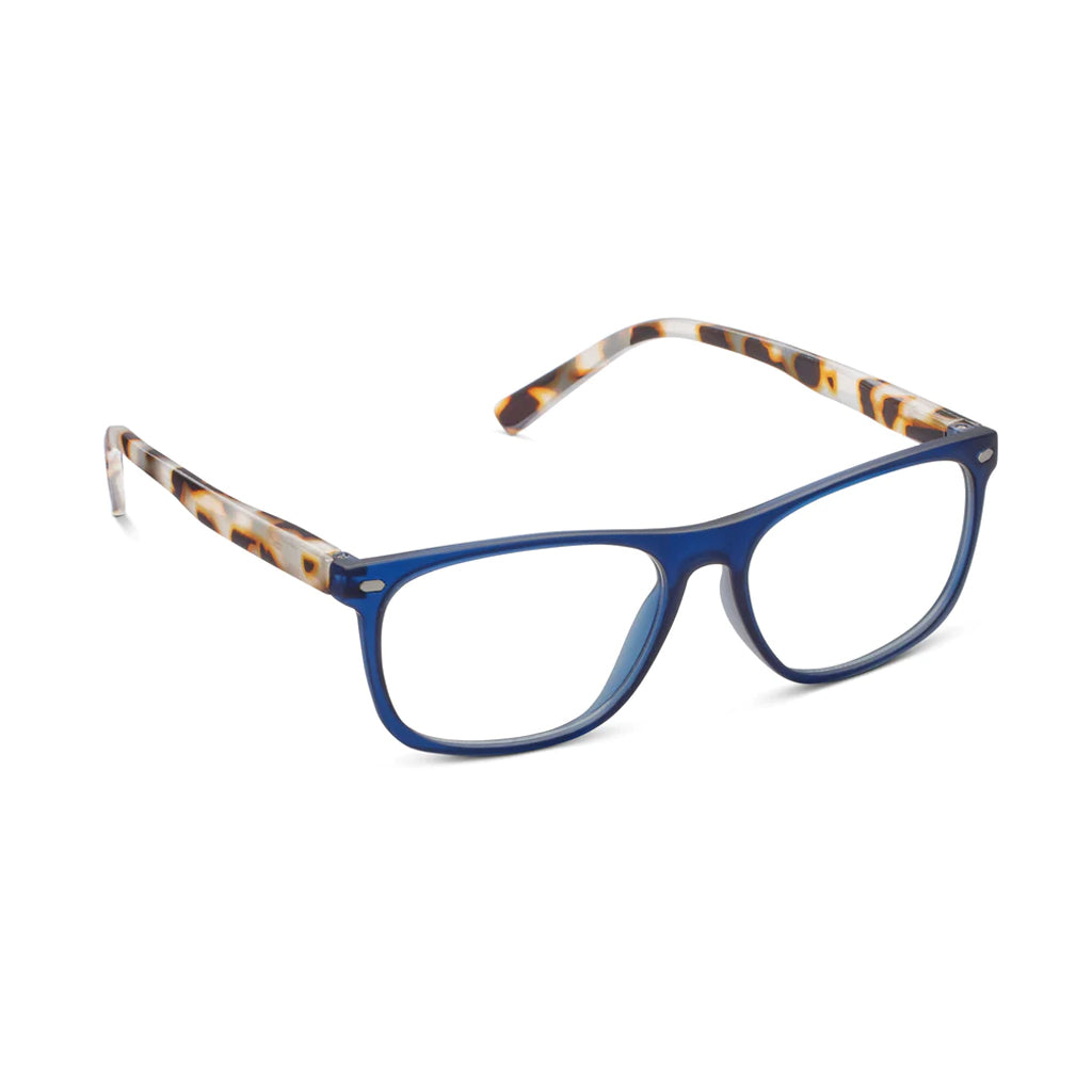 Peepers Readers Dexter frame in Navy/Chai Tortoise angled view