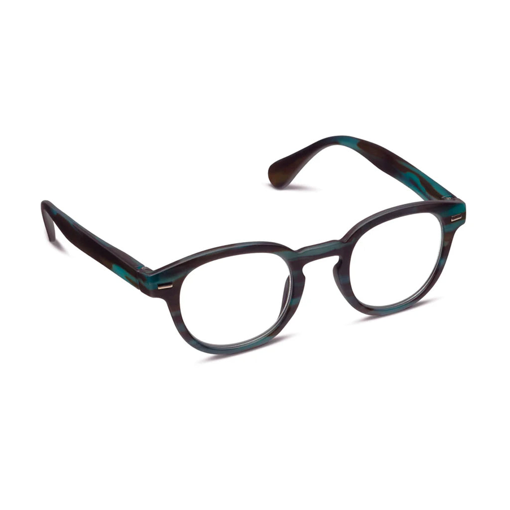 Peepers Readers Headliner frame in Teal Horn angled view