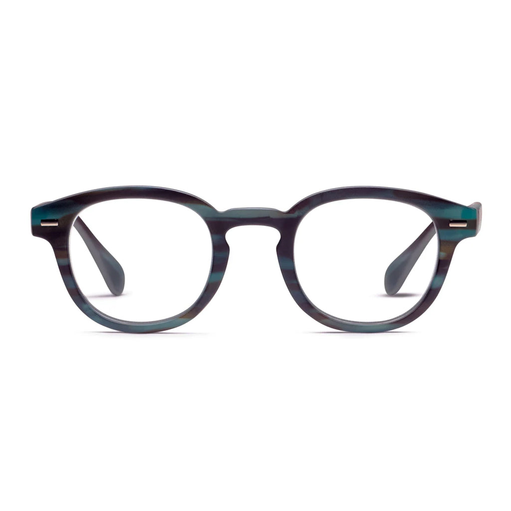 Peepers Readers Headliner frame in Teal Horn front view