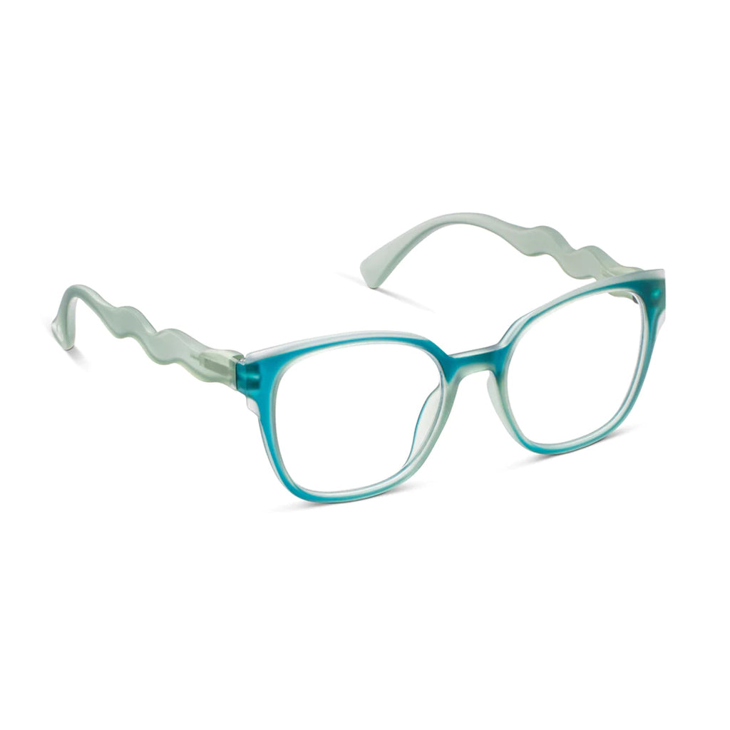 Peepers Readers If You Say So frame in Teal angled view