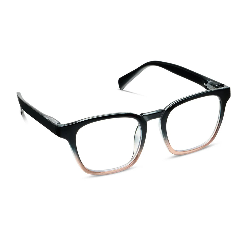 Peepers Readers Latte frame in Black/Taupe angled view