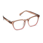 Peepers Readers Latte frame in Tan/Coral angled view