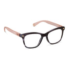 Peepers Readers Sinclair frame in Charcoal Horn/Blush angled view