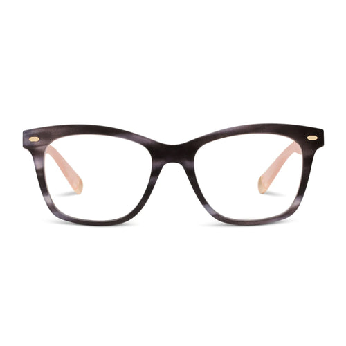 Peepers Readers Sinclair frame in Charcoal Horn/Blush front view