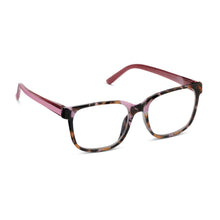 Load image into Gallery viewer, Peepers Readers Sycamore frame in Pink Botanico/Pink angled view
