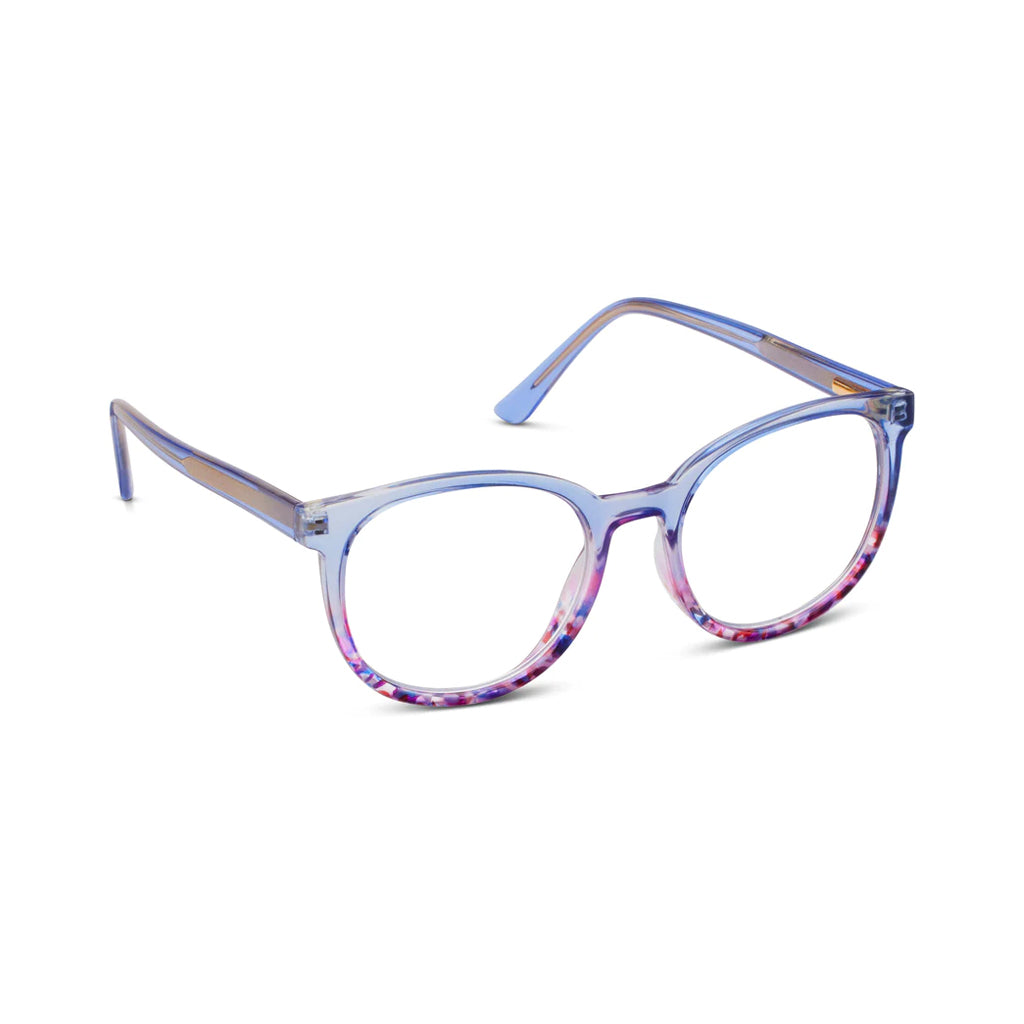 Peepers Readers That's A Wrap frame in Blue angled view