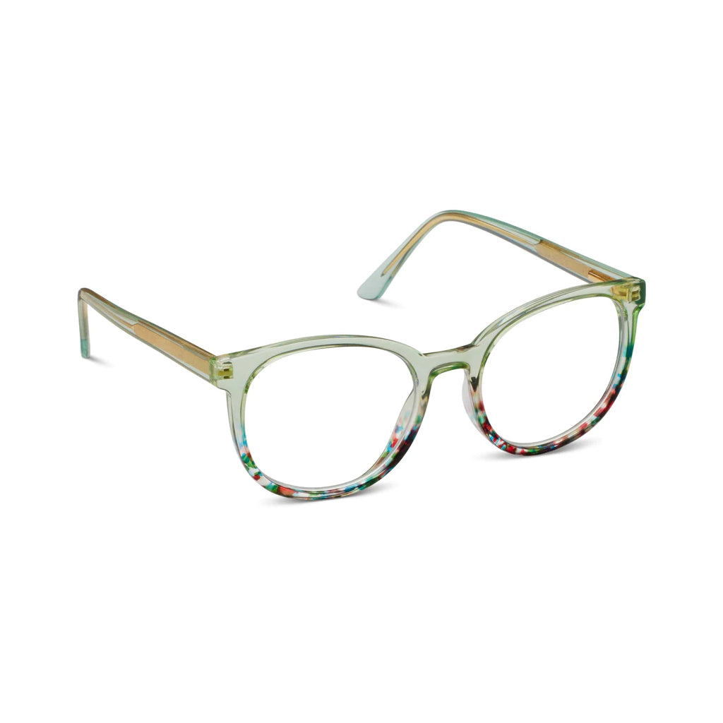 Peepers Readers That's A Wrap frame in Green angled view