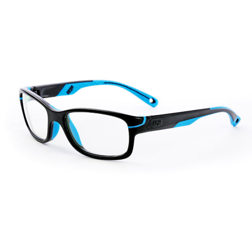 Rec Specs Active Z8-Y10 in Matte Black/Blue angled view
