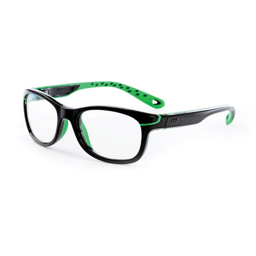 Rec Specs Active Z8-Y20 in Shiny Black/Green angled view
