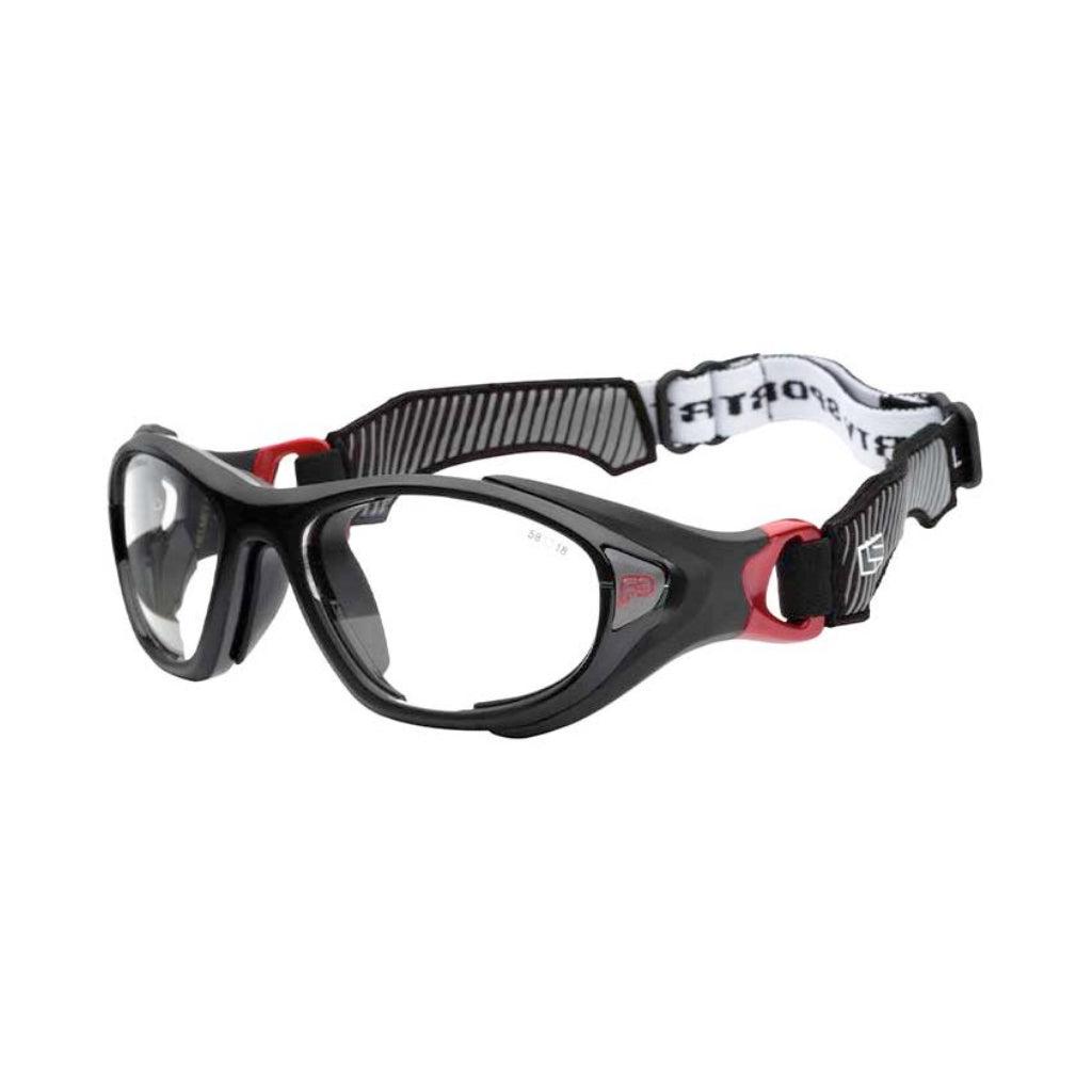 Rec Specs Helmet Spex XL in Matte Black Crimson angled view