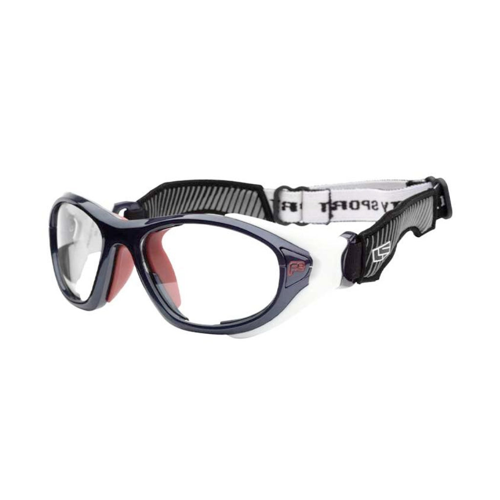Rec Specs Helmet Spex XL in Shiny Navy White angled view