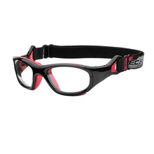 Load image into Gallery viewer, Liberty Sport Rec Specs Impact RS-41 goggle in Shiny Black/Red angled view
