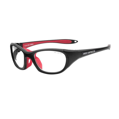 Liberty Sport Rec Specs Impact RS-50 in Matte Black/Red angled view