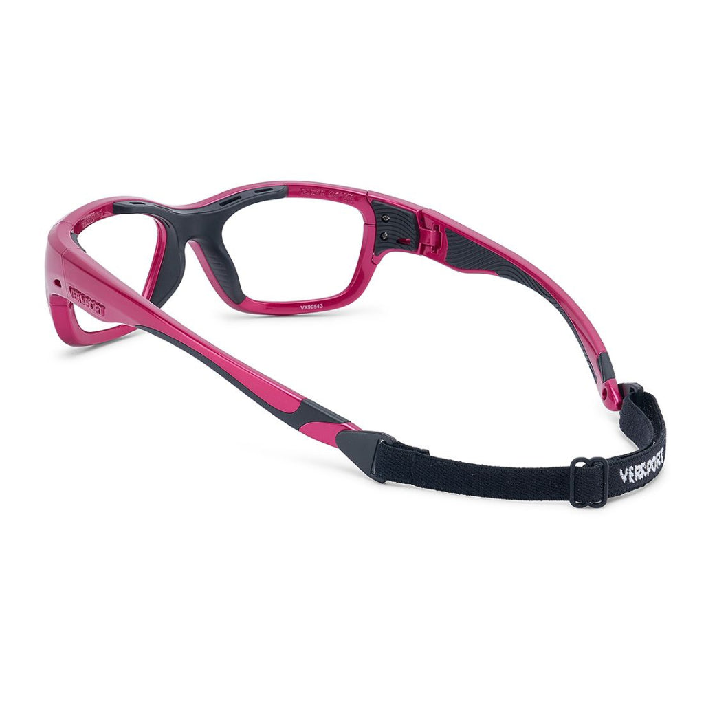 Versport Ares Pearl Raspberry Black frame with strap rear angled view