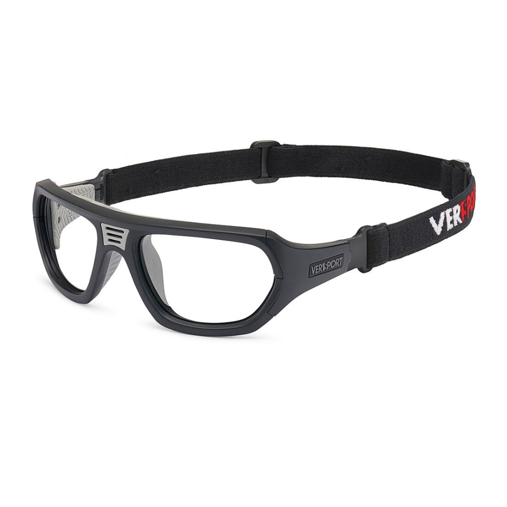 Versport Troy Matte Black Grey frame with strap angled view