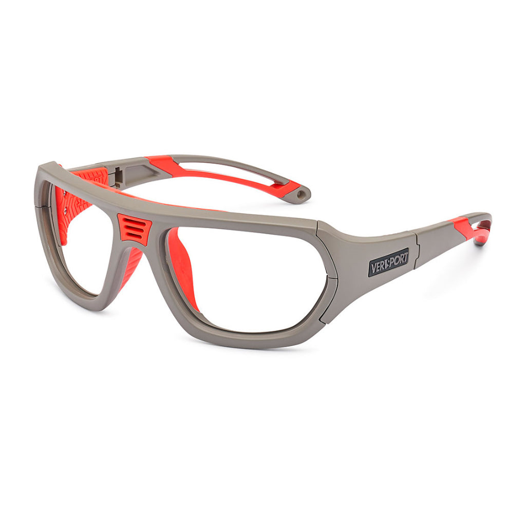 Versport Troy Matte Grey Red frame angled view