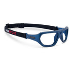 Versport Troy Matte Pearl Navy Green frame with strap angled view