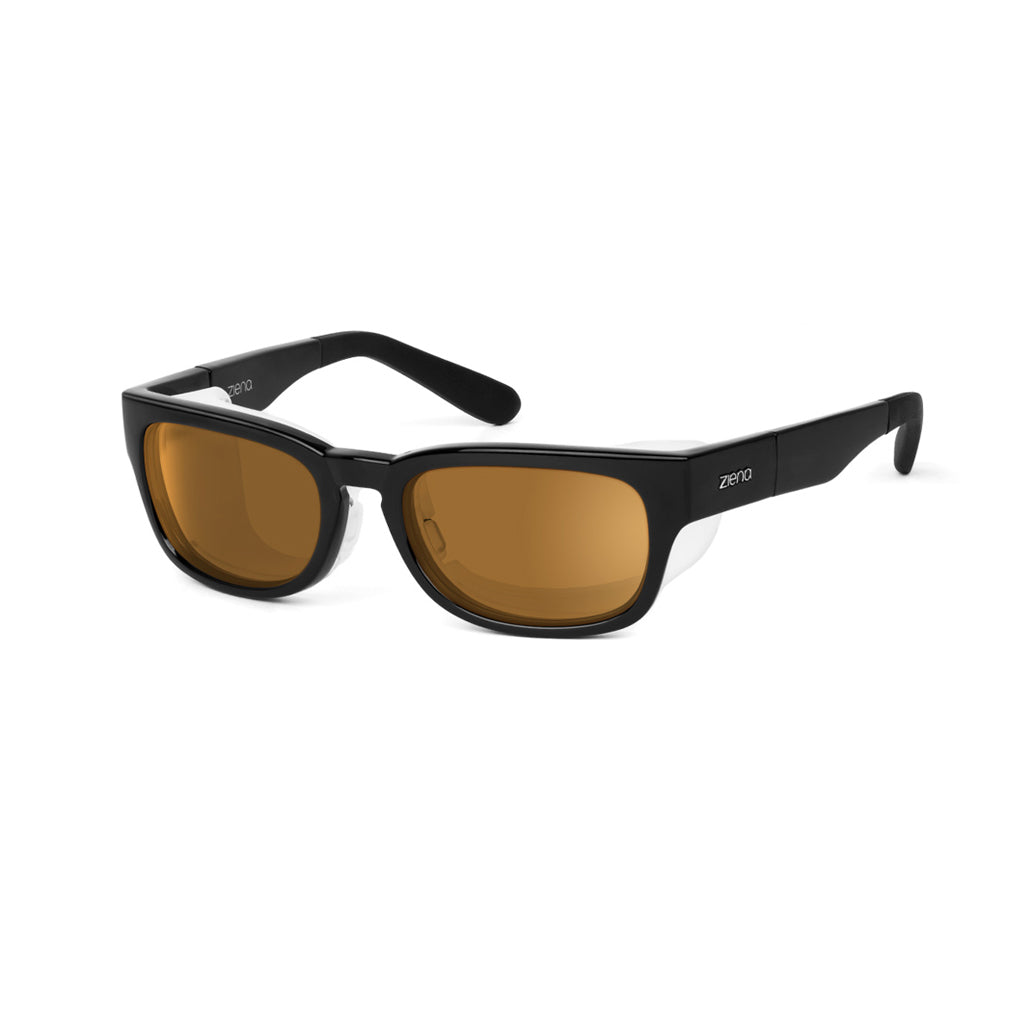 Ziena Kai in Glossy Black Frame with Frost Eyecup and Copper Lens front view