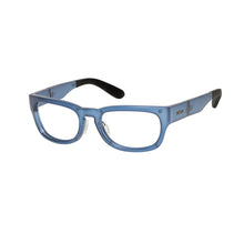 Load image into Gallery viewer, Ziena Kai in Ocean Blue Frame with Frost Eyecup and Clear Lens front view
