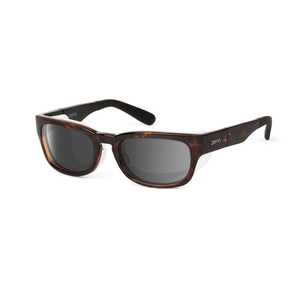 Ziena Kai in Tortoise Frame with Frost Eyecup and Polarized Grey Lens front view
