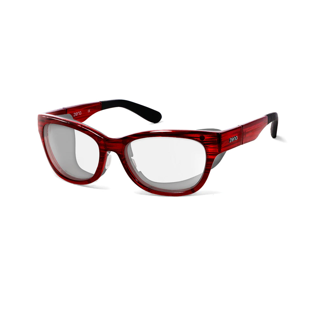 Ziena Marina in Merlot Frame with Black Eyecup and Clear Lens front view